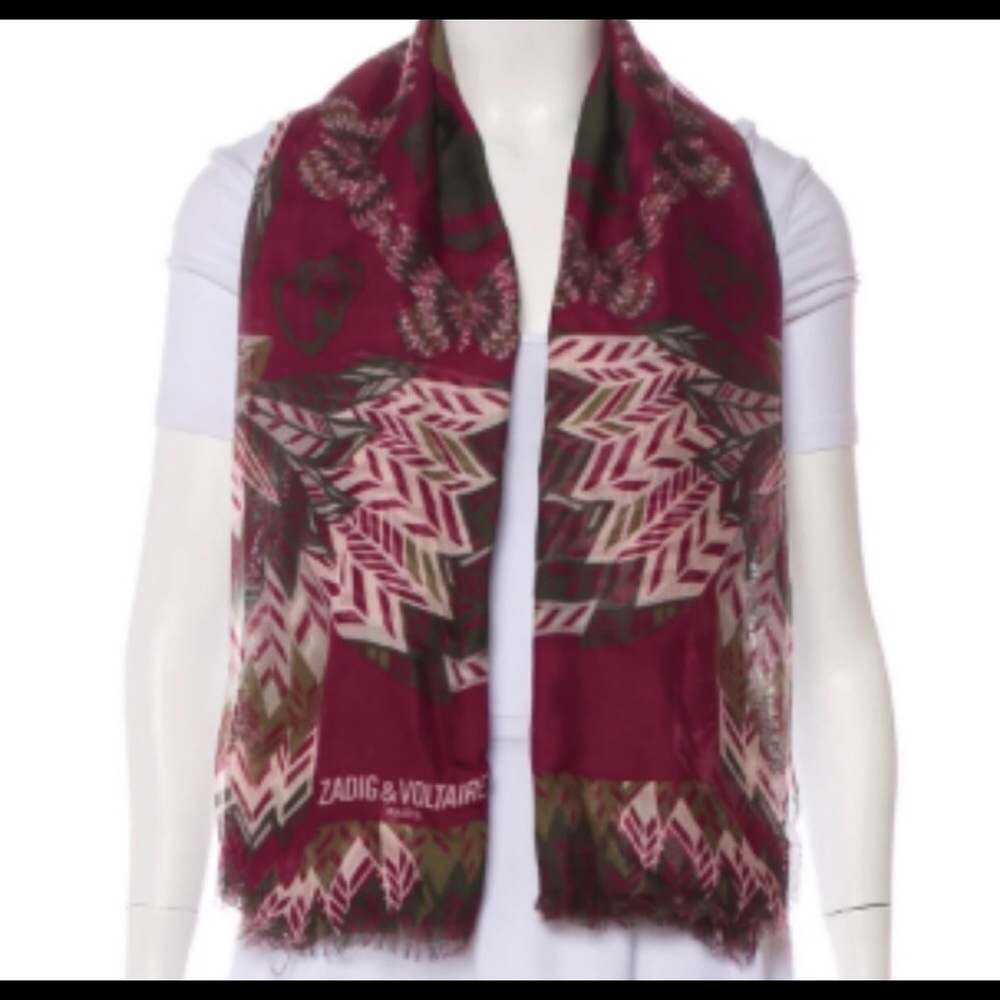 Zadig & Voltaire Feather Scarf NWT